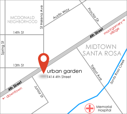 Urban Garden is located in Midtown Santa Rosa at 1414 4th Street