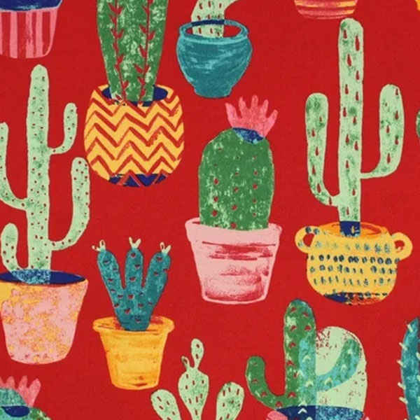 Red Cactus Pillow