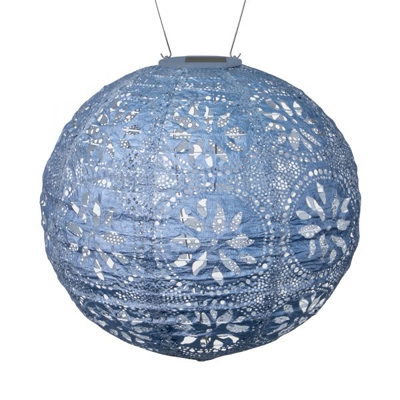 Soji Stella Boho Globe Solar Lantern - Metallic Blue