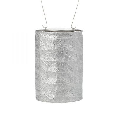 Soji Stella Cylinder Solar Lantern - Silver