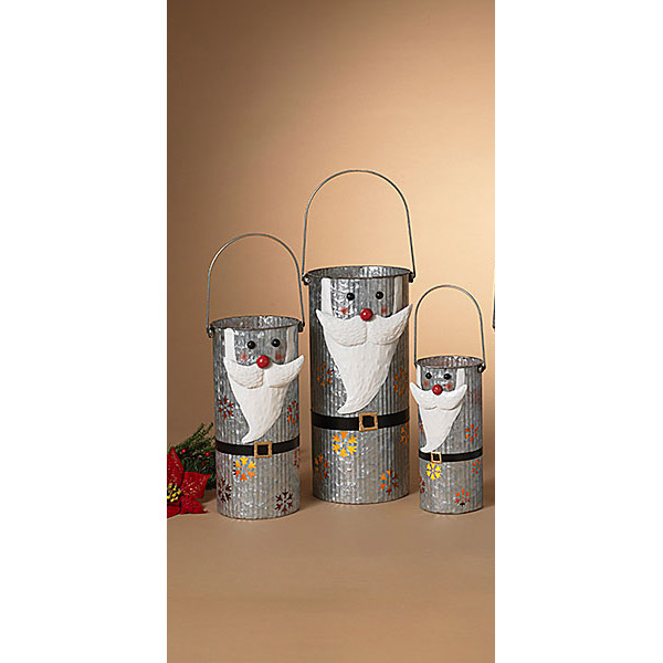 Metal Santa Bucket, Small