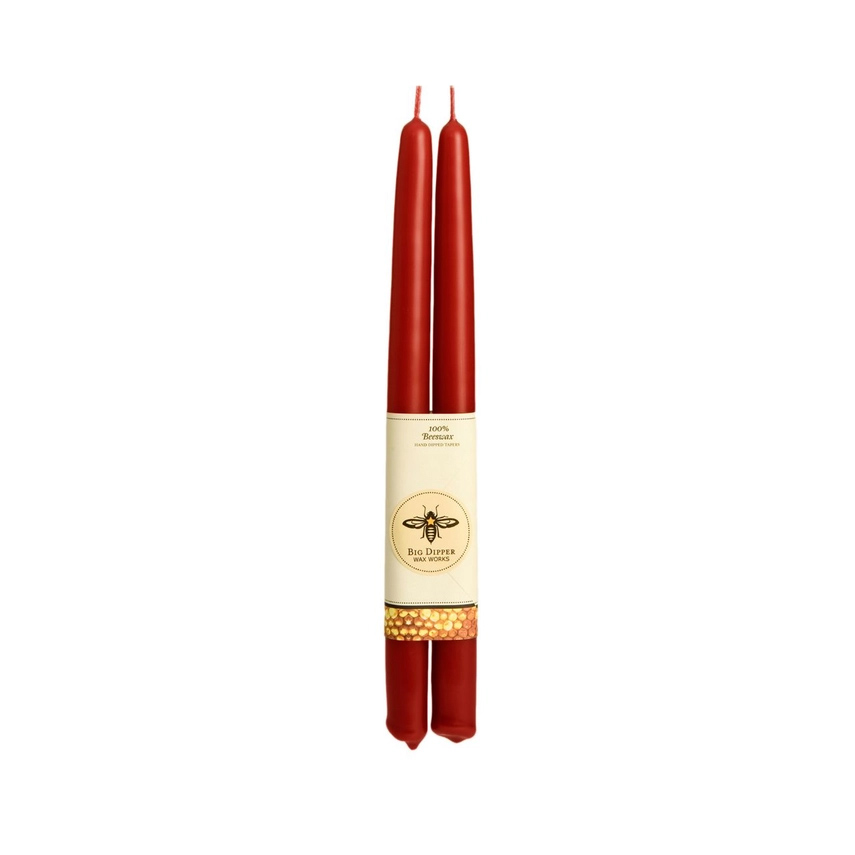 Beeswax Taper Candle Set, Red