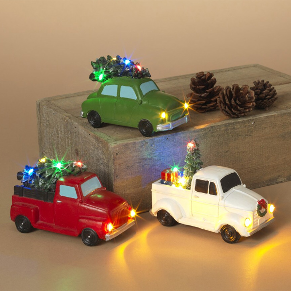 Lighted Christmas Vehicle, Assorted 1pc