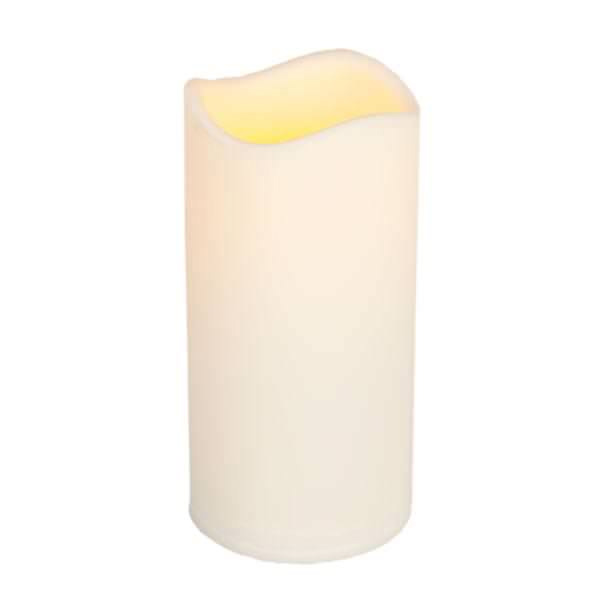 8" Tall X 3" Diam Everlasting Glow Led Indoor/Outdoor Candle With Timer Bisque 