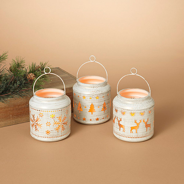 Winter Candle Lantern, Assorted 1pc