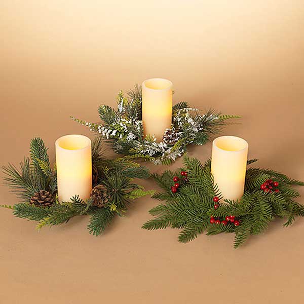 Pine Candle Ring, Assorted 1pc