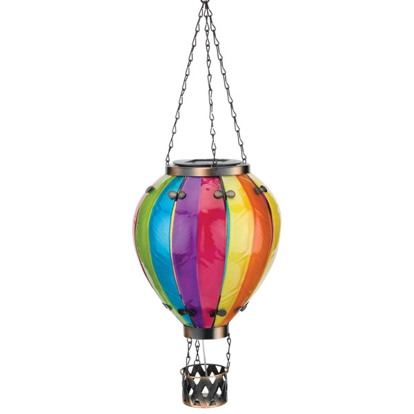 Hot Air Balloon Solar Lantern, Large Rainbow