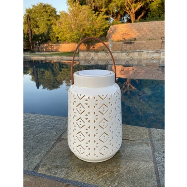 Catalina LED Ceramic Lantern, 9in