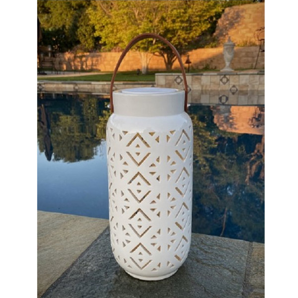 Catalina LED Ceramic Lantern, 13in