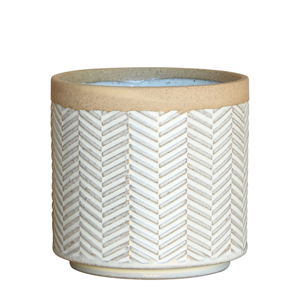 Ramos Banded Chevron Pot, 4-Inch