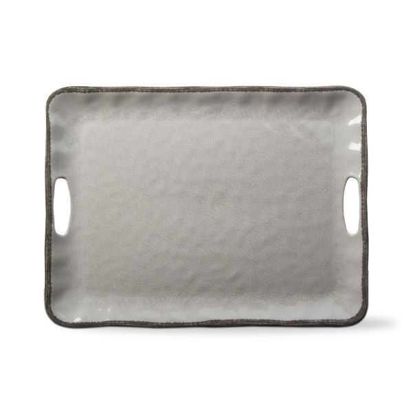 Veranda Melamine Handle Platter, Ivory