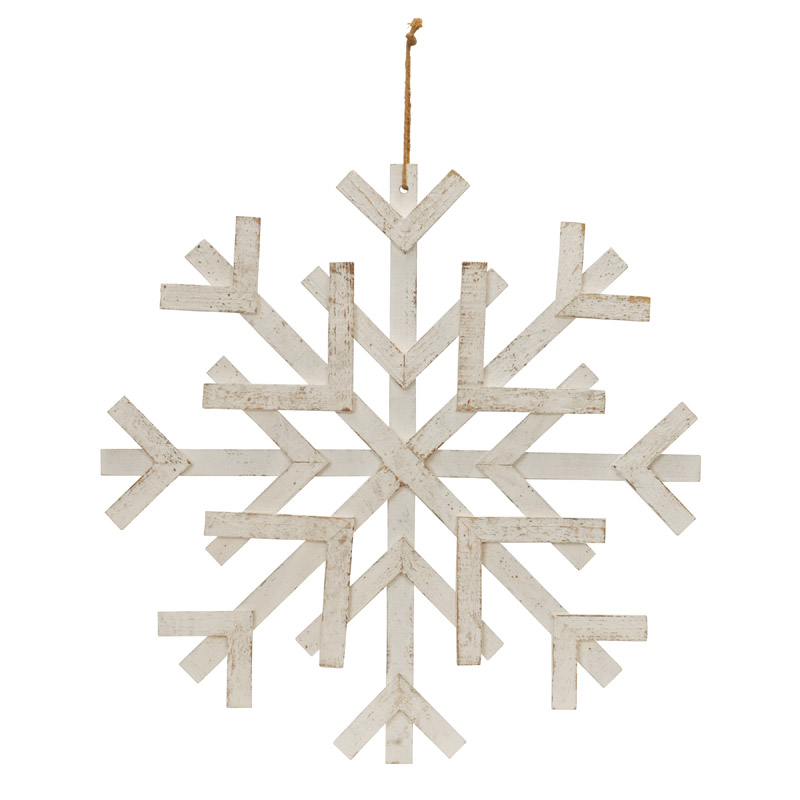 Hanging Wood Snowflake, 24in