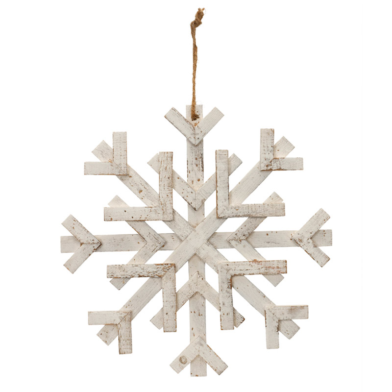 Hanging Wood Snowflake, 16in