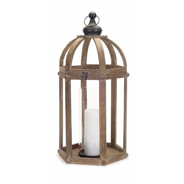 Wood Cage Lantern, lrg