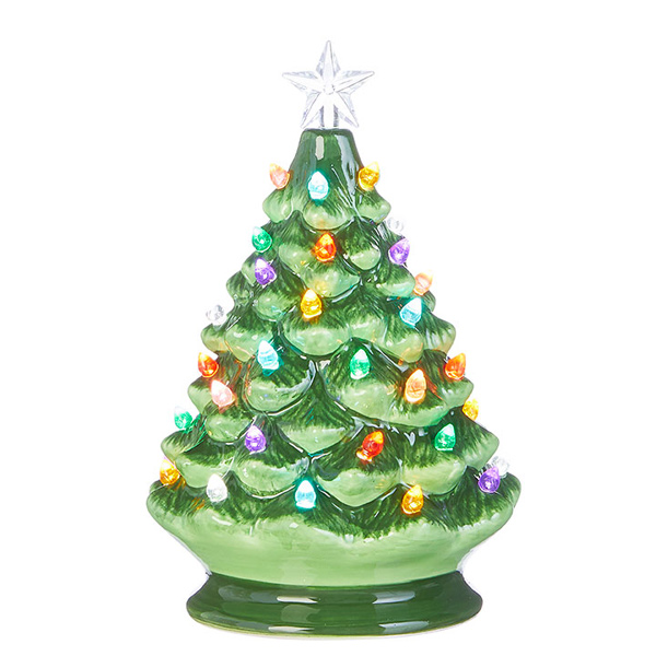 Vintage Ceramic Green Tree, 8-Inch