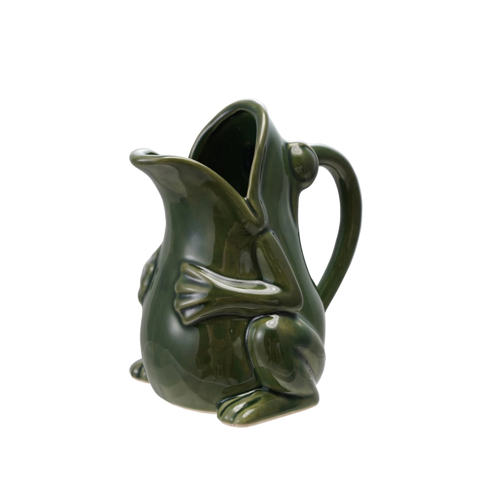 Stoneware Frog Pitcher