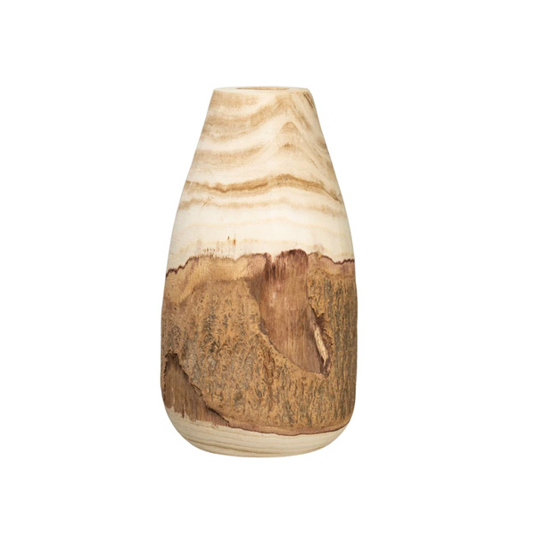 Paulownia Wood Vase, 12-Inch