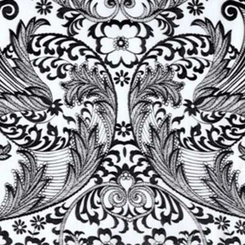 Black & White Toile Oilcloth Fabric