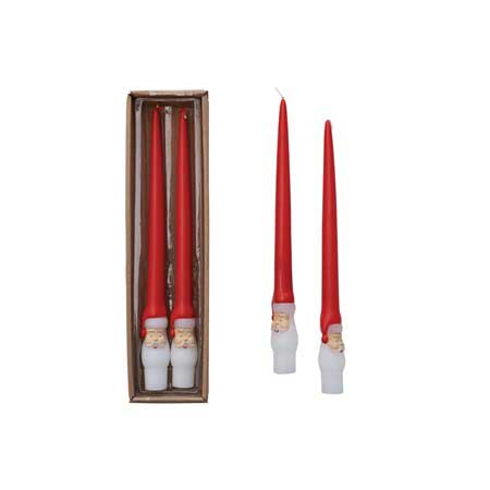 Santa Taper Candle Set